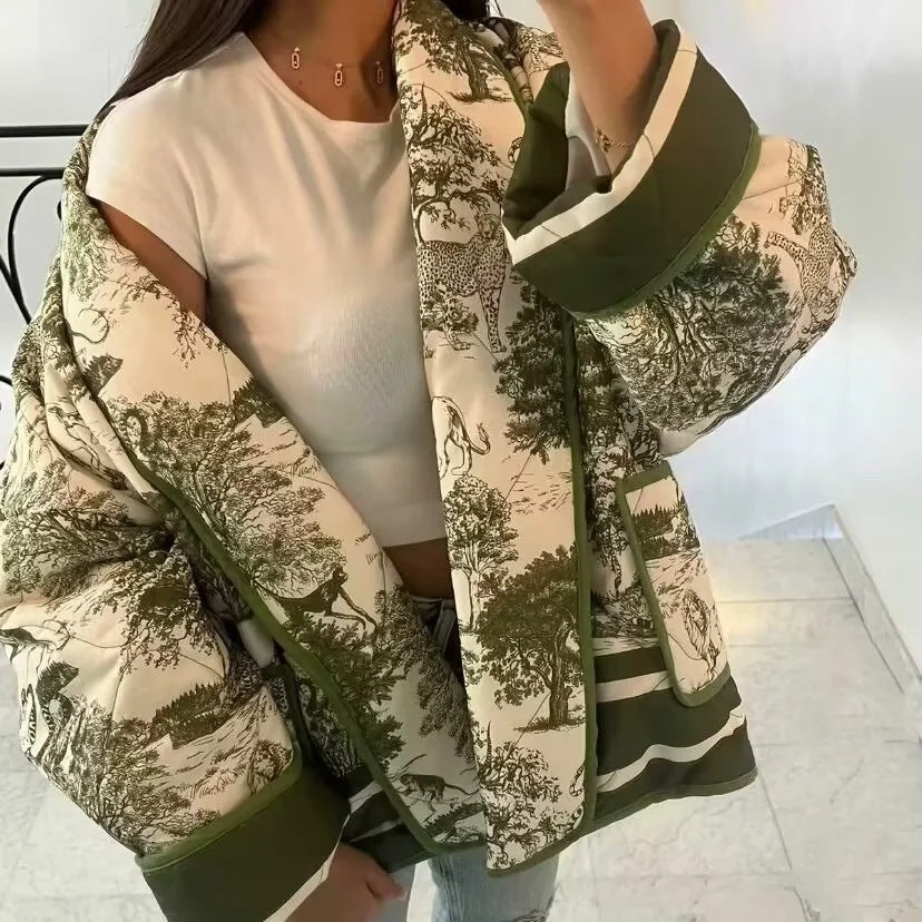 Women's Durable Charming Printing Cotton Fashionable Jackets