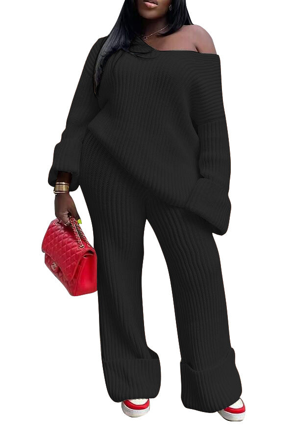 Women's Casual Solid Color Loose Knitting Sweaters