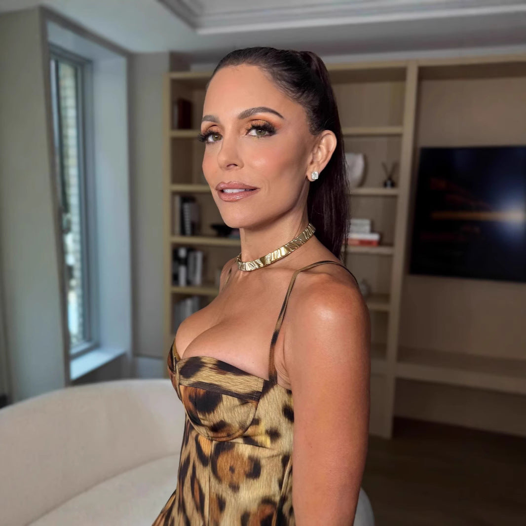 Attractive Graceful Sexy Leopard Print Suspender Dresses