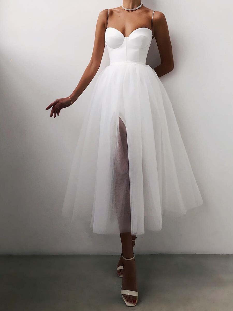 Women's Pretty Beautiful Straps Tulle Dress Wedding Dresses