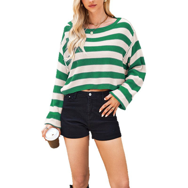 Women's Glamorous Trendy Pullover Striped Loose Sweaters