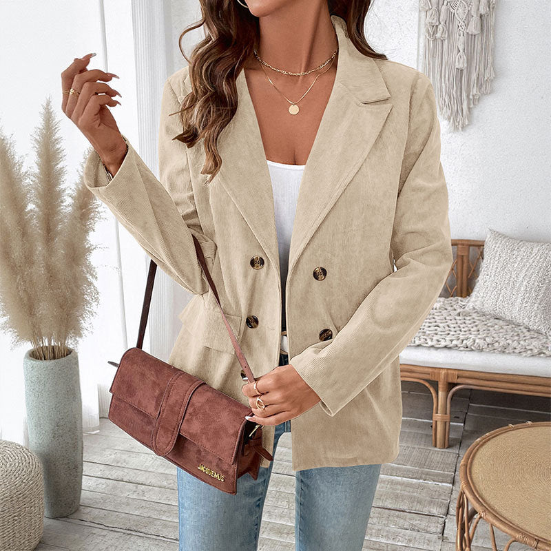 Women's Retro Commuter Clothes Leisure Corduroy Blazers