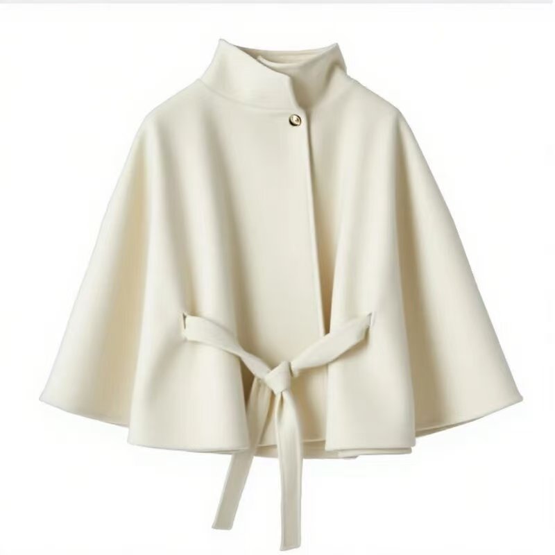Women's High Quality Woolen Fashion Stand Collar Coats