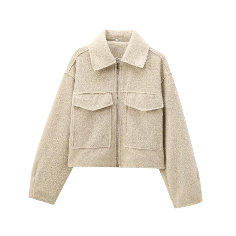Women's Versatile French Fashion Bead Leather Jackets