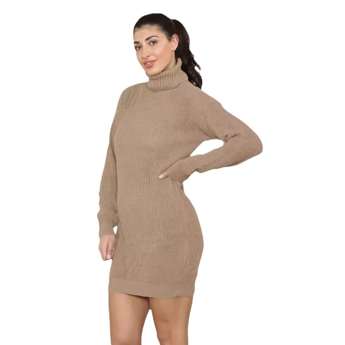 Casual Elegant Women's Lapel Mid-length Dress Women's Sweater