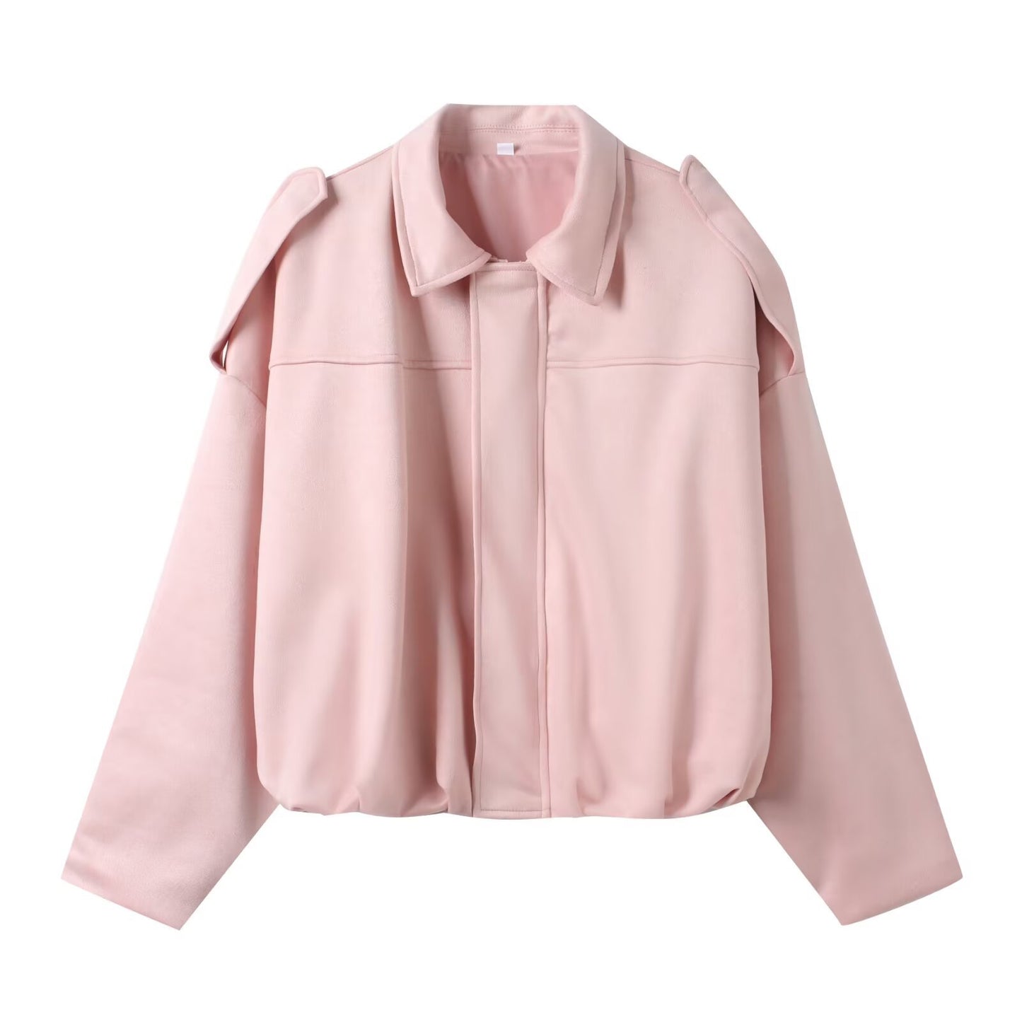 Women's Popular Suede Texture Lapel Bomber Jackets