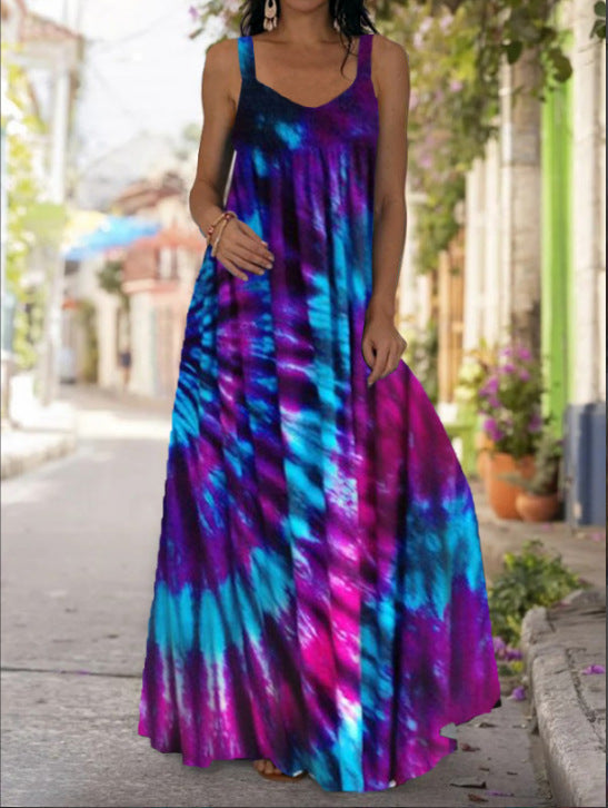 Summer Printed Dress Bohemian Strap Mop Dresses