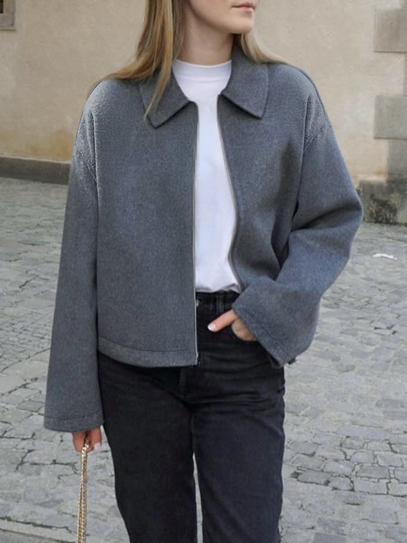 Women's Trendy Casual Solid Color Long-sleeved Jackets