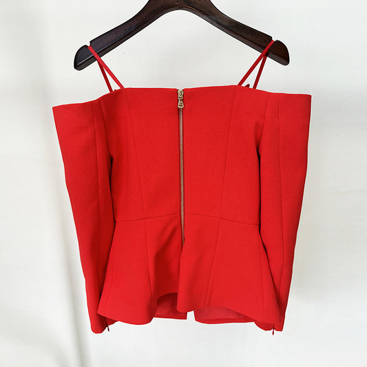 Popular Fashion Design Back Zipper Personality Blazers