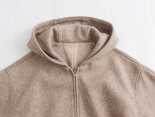 Women's Winter French Style Soft Hood Pilot Jackets