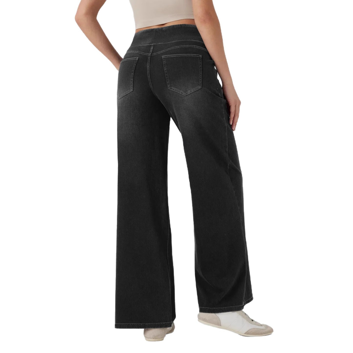 Women's Loose Zip Wide Leg Slim Fit Jeans