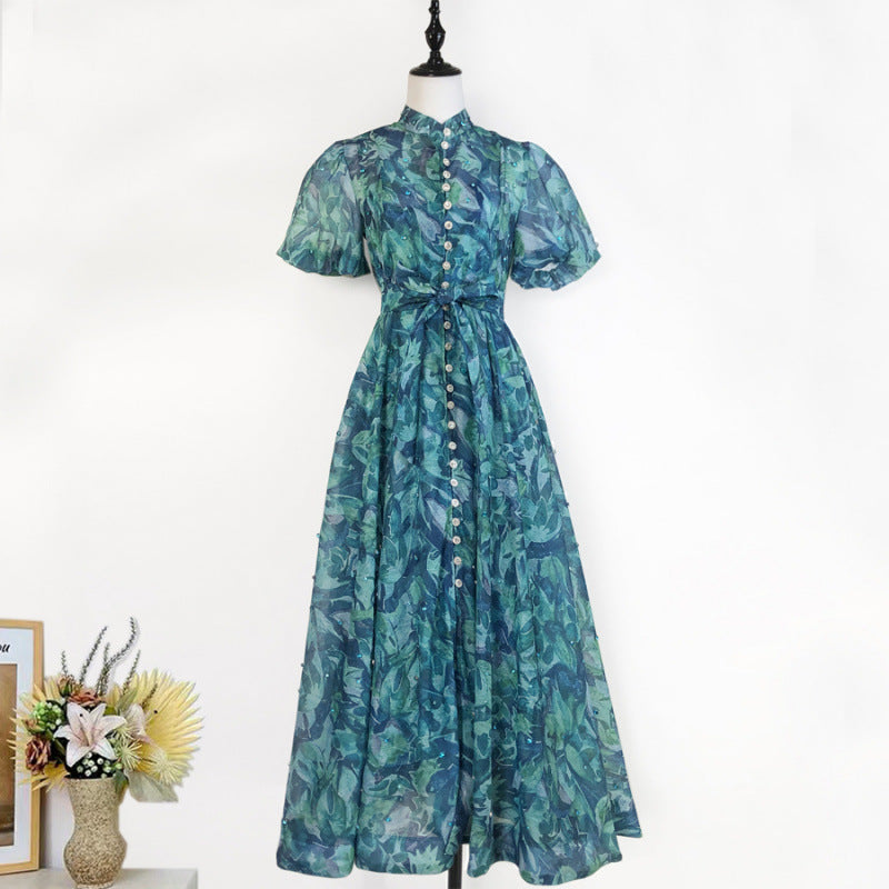 Women's Elegant Lantern Sleeve Single-breasted High Quality Shorts