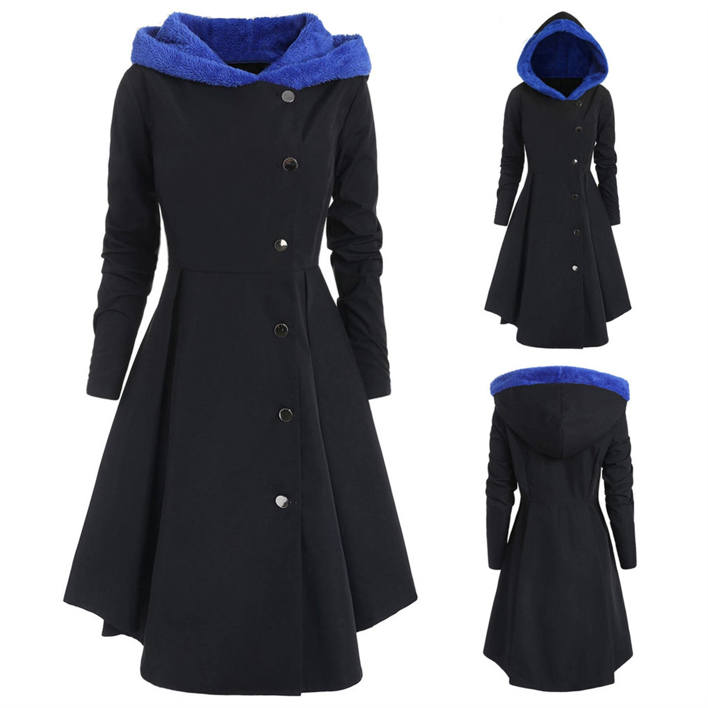 Women's Long Woolen Halloween Style Clothes Christmas Coats