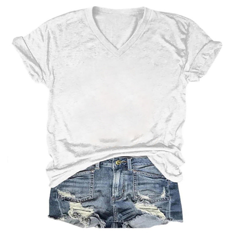 Women's Casual Loose Pullover Short-sleeved T-shirt Printed Blouses