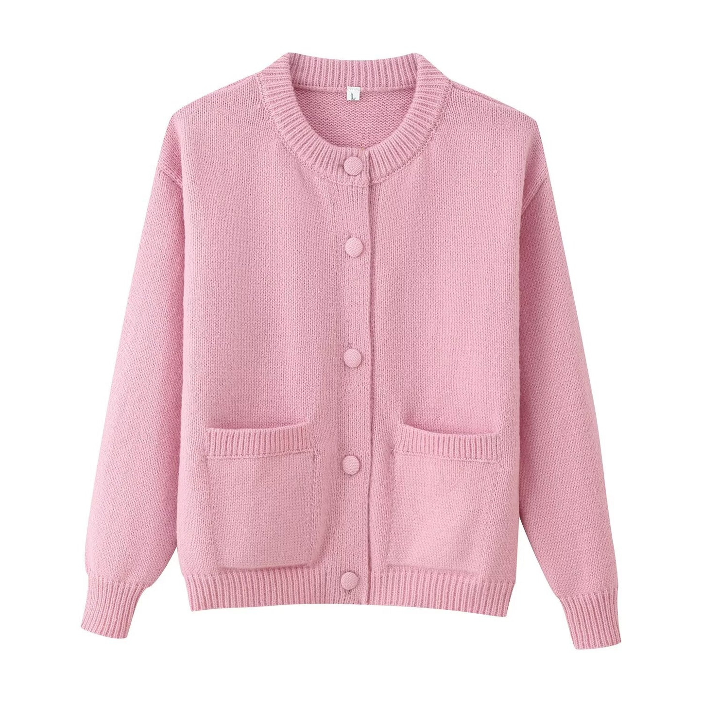 Fashion Round Neck Solid Color Gentle Knitwear