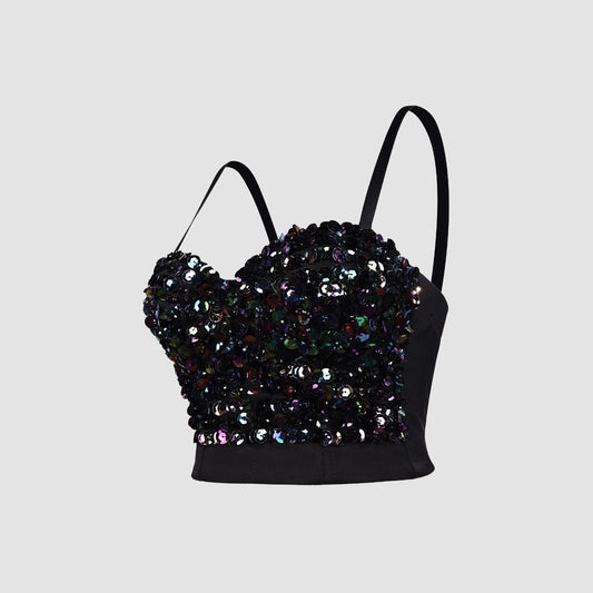 Sequins Inner Wear Fishbone Corset Shaping Figure Tops