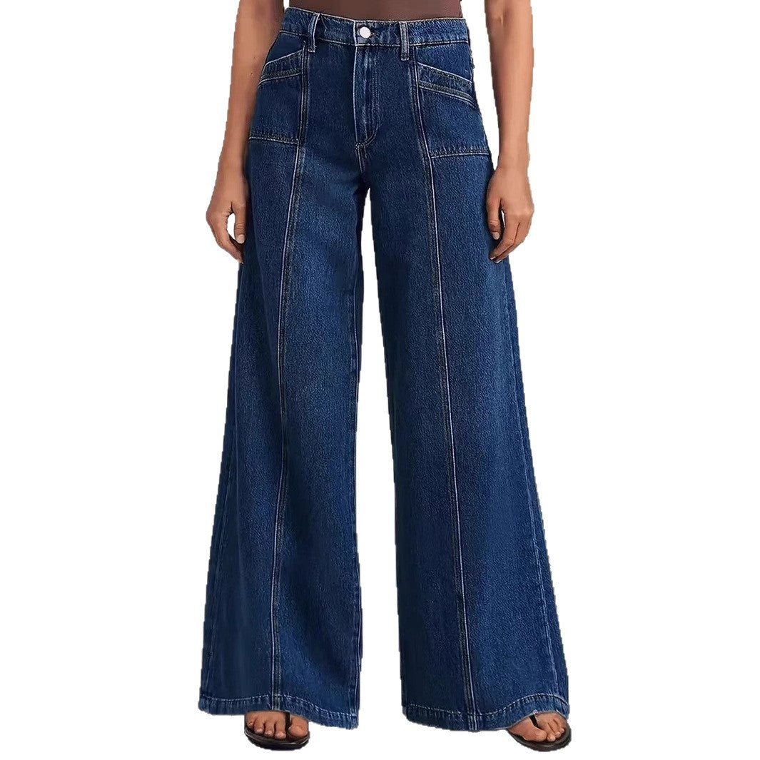 Women's Loose Wide Leg Comfortable Stretch Denim High Pants