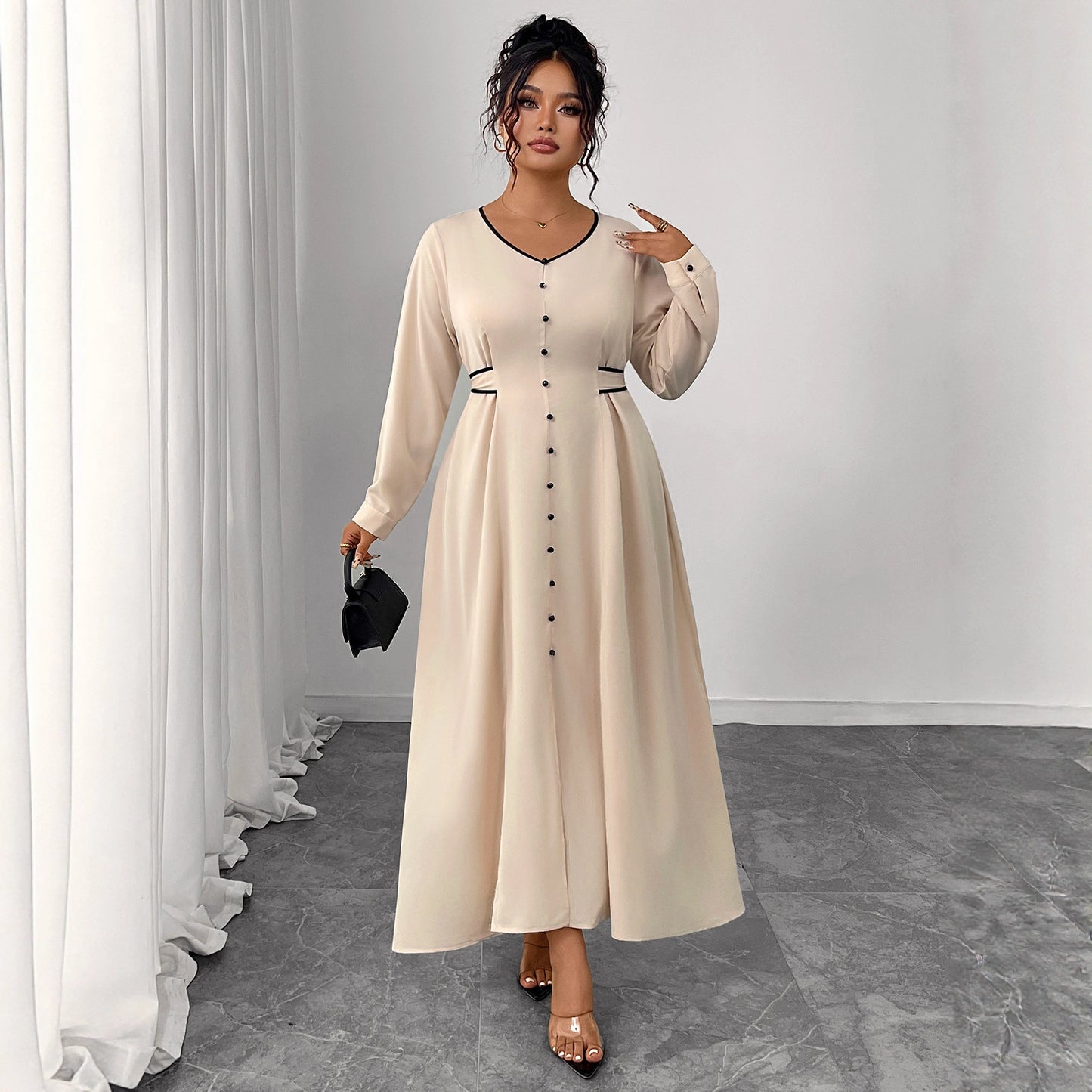 Women's Large Dress Waist Slimming Elegant Long Dresses