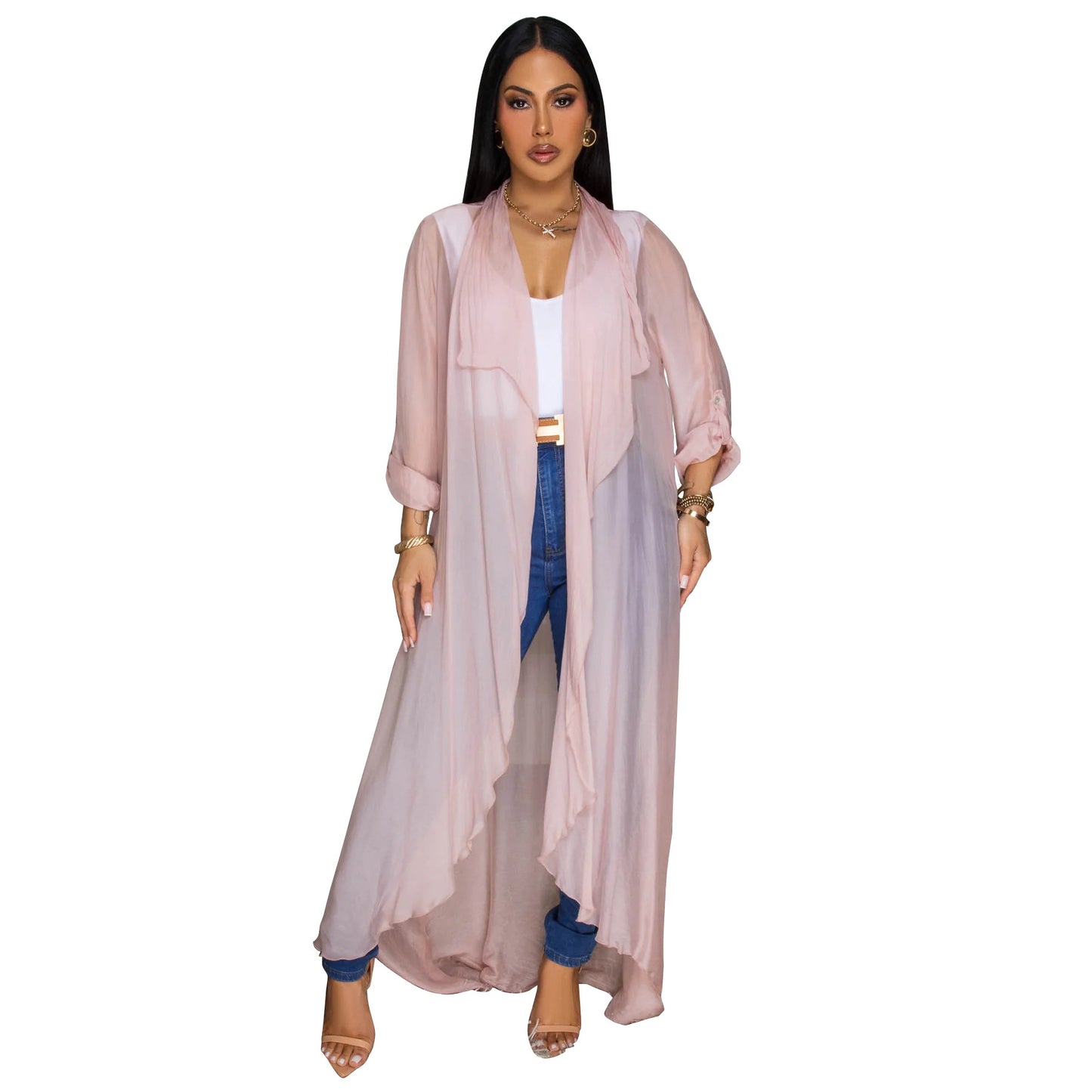 Women's Russian Casual Chiffon Shirt Long Sun Blouses