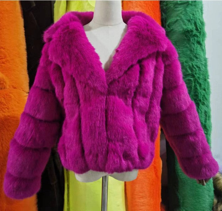 Women's Fur Imitation Fox Faux Collar Coats