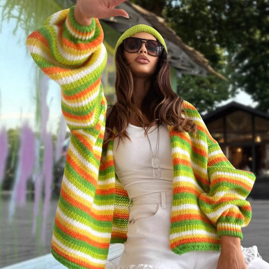 Knitted Retro Crew Neck Long Sleeve Sweaters