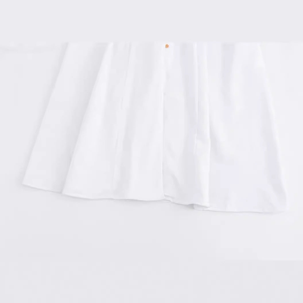 Casual Linen Blended Midi Shirt Dress Dresses