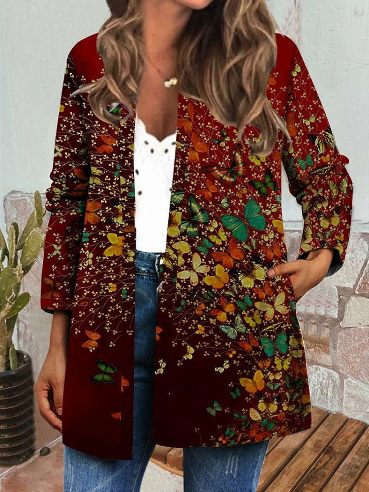 Women's Beautiful Retro Ethnic Print Clothes Cardigans