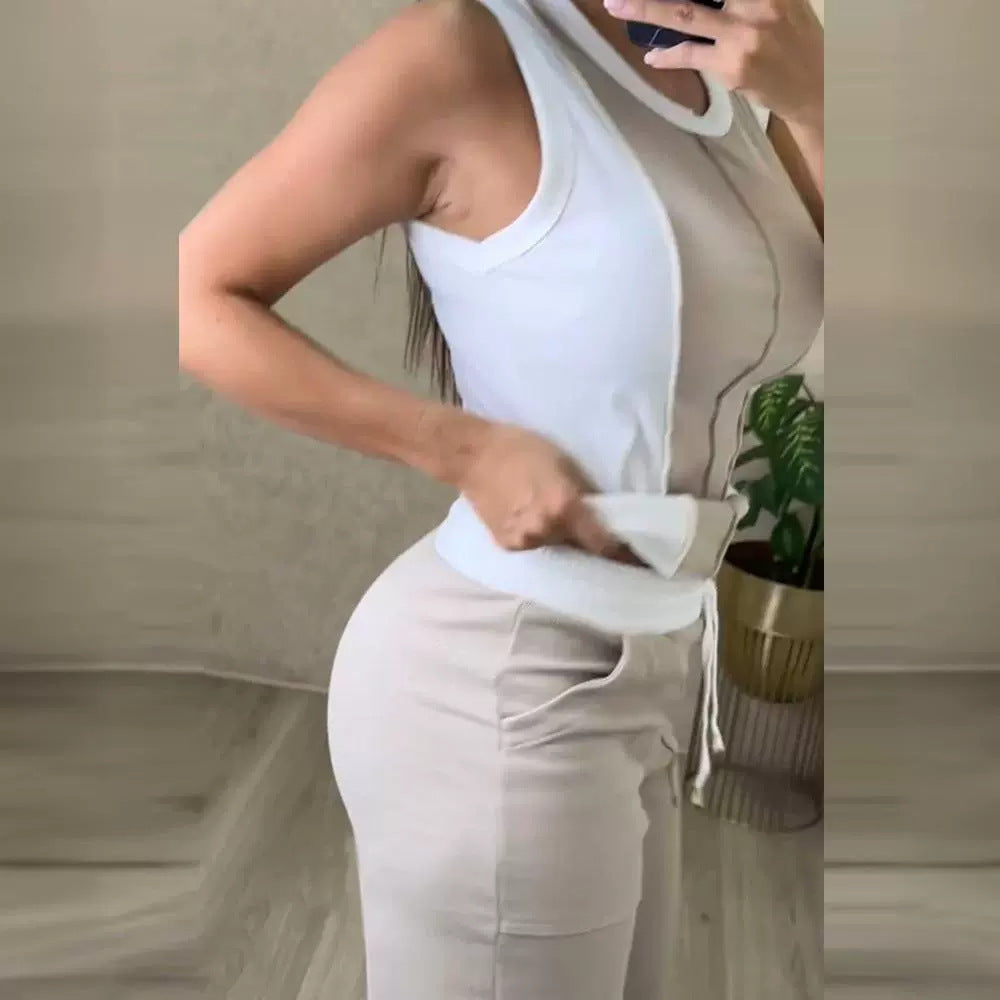 Color Contrast Patchwork Sunken Stripe Commute Dresses