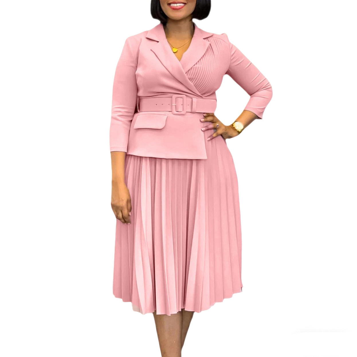 Women's Female Collar Temperament Pleated African Dress Dresses