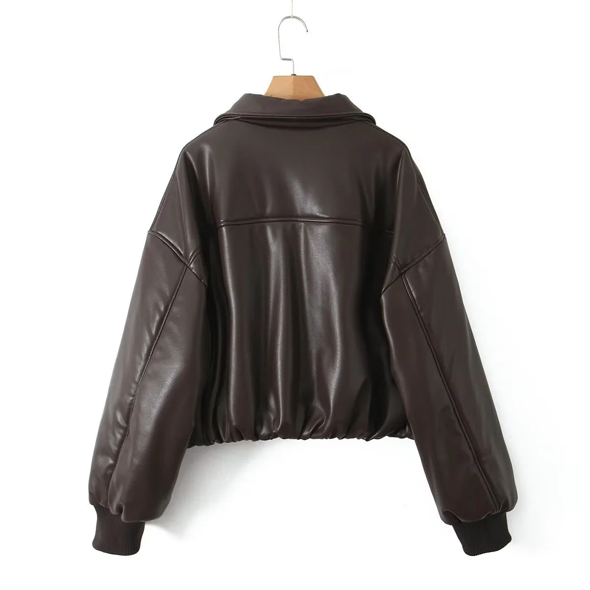 Women's Handsome Loose Leather Thickened Bread Cotton Jackets
