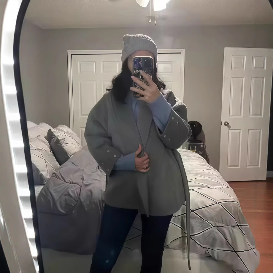 Casual Elegant Soft Loose Lapels Solid Coats