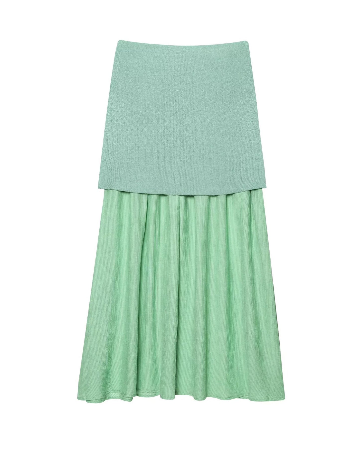 Women's Autumn Temperament Knitted Small Pleated Stitching Skirts