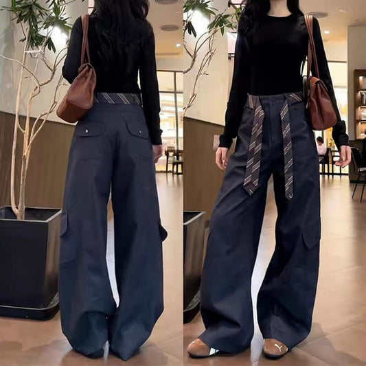 Italian Matchet Large Pocket Overalls Belt Jeans