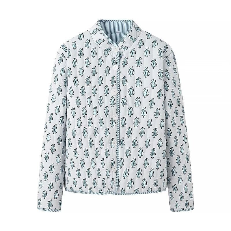 Women's Collar Street Fashion Two-sided Wear Pattern Jackets