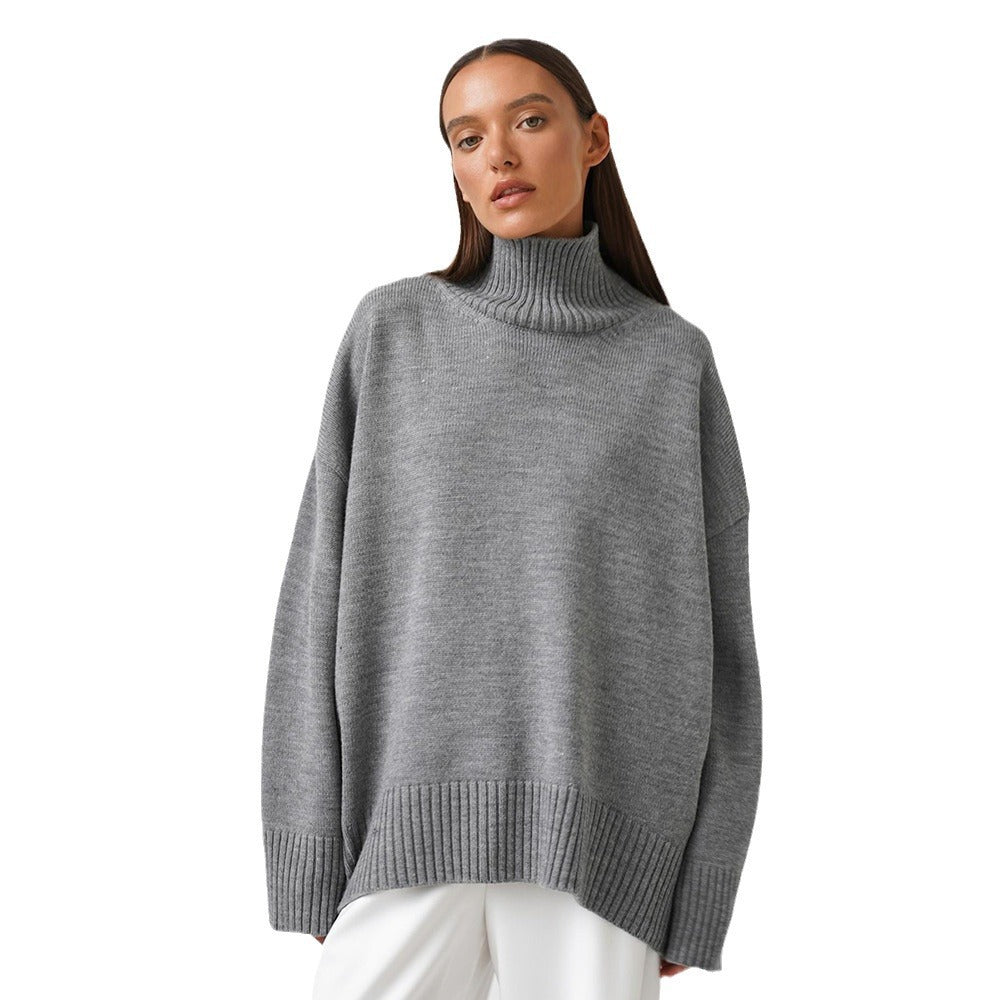 Women's Solid Color Turtleneck Loose Slimming Knitted Sweaters