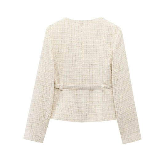 Women's Durable Fashion Casual Belt Texture Blazers