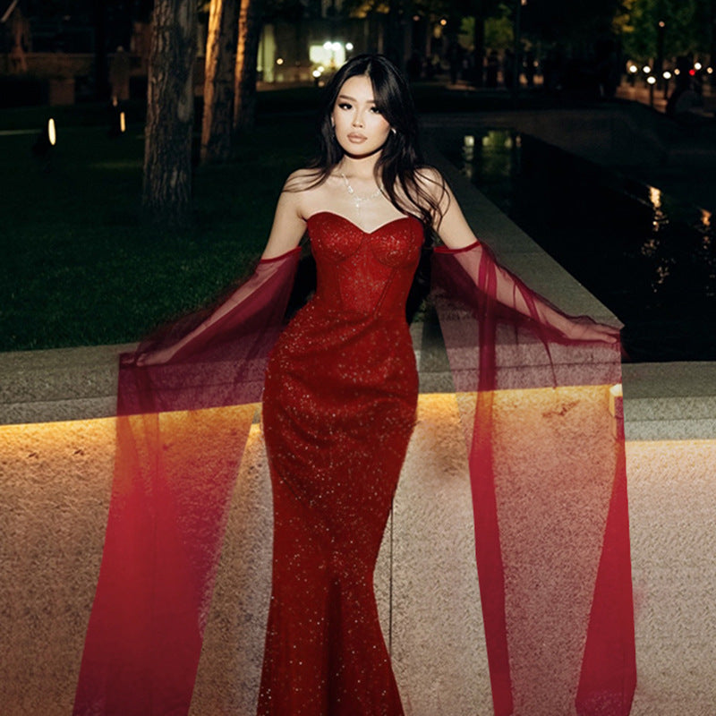 Autumn Shiny Waist Tube Dress Halloween Dresses