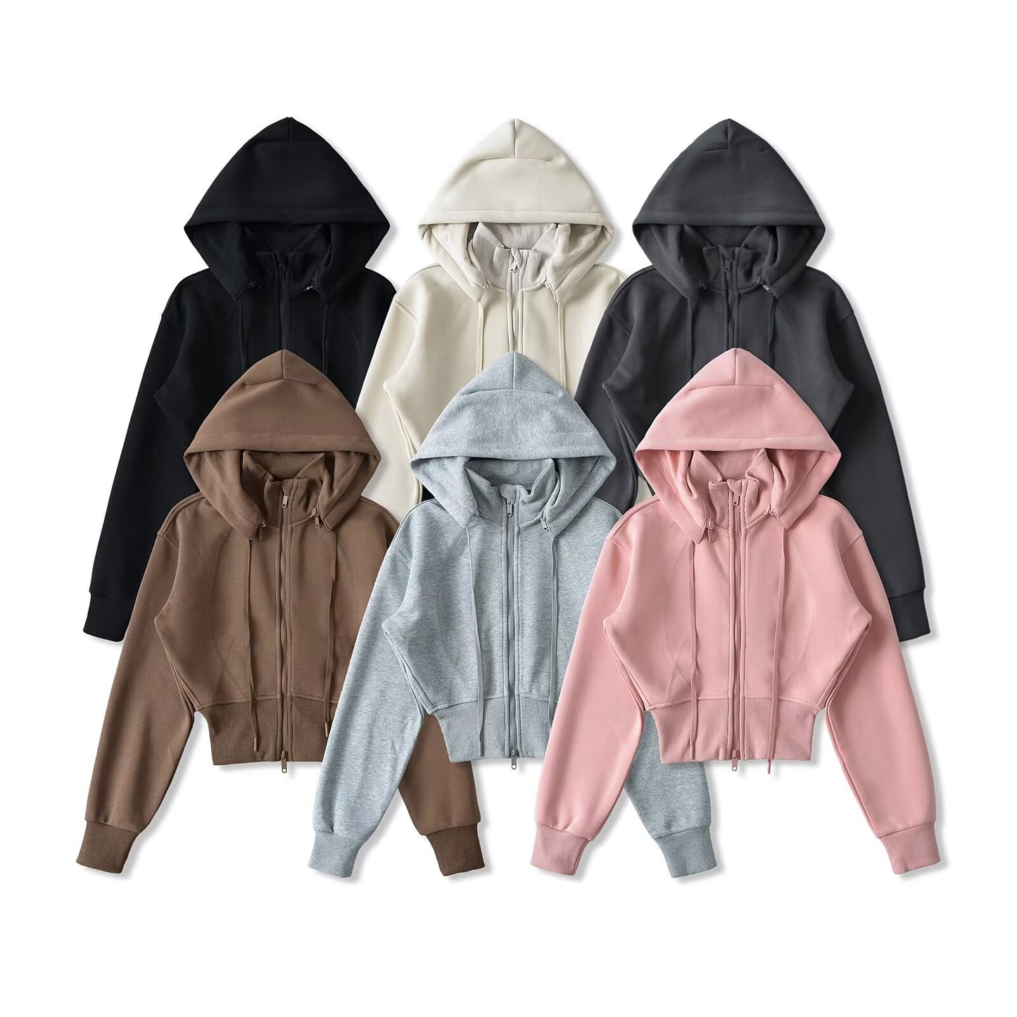 Women's Style Detachable Hooded Waist Long Sleeve Sweaters