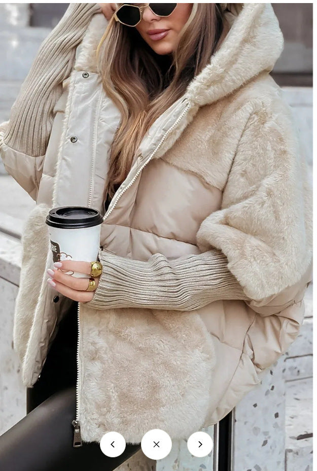 Women's Casual Loose Stitching Down Cotton Jackets