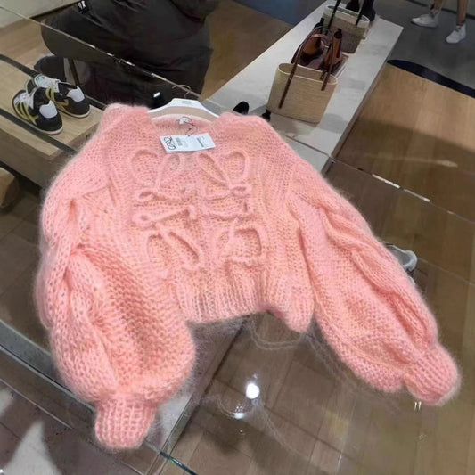 Women's Big Mohair Thick Needle Pure Hand-woven Sweaters