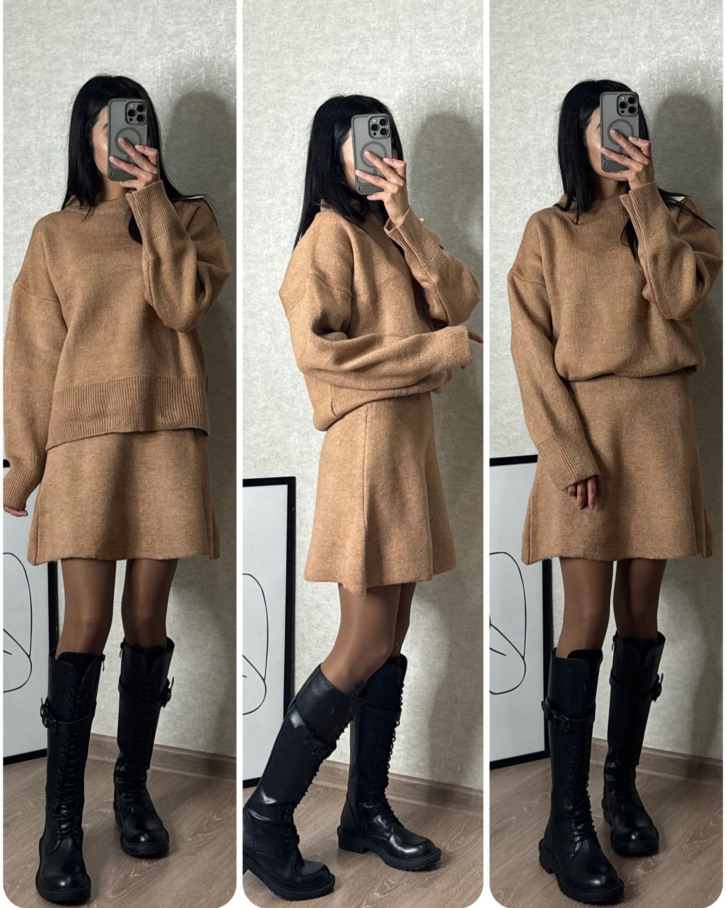 Women's Autumn Pure Color Casual Versatile College Dresses