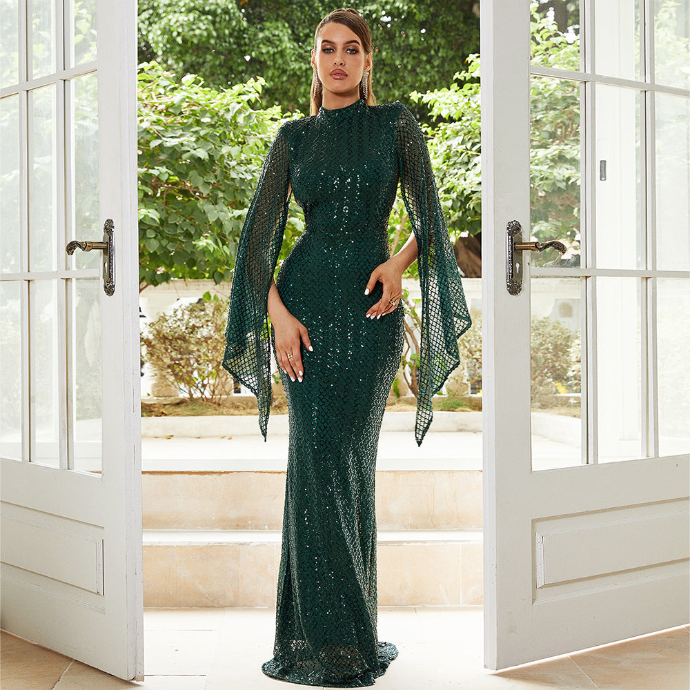 Women's Long Sleeve Temperament Crew Neck Sexy Dresses