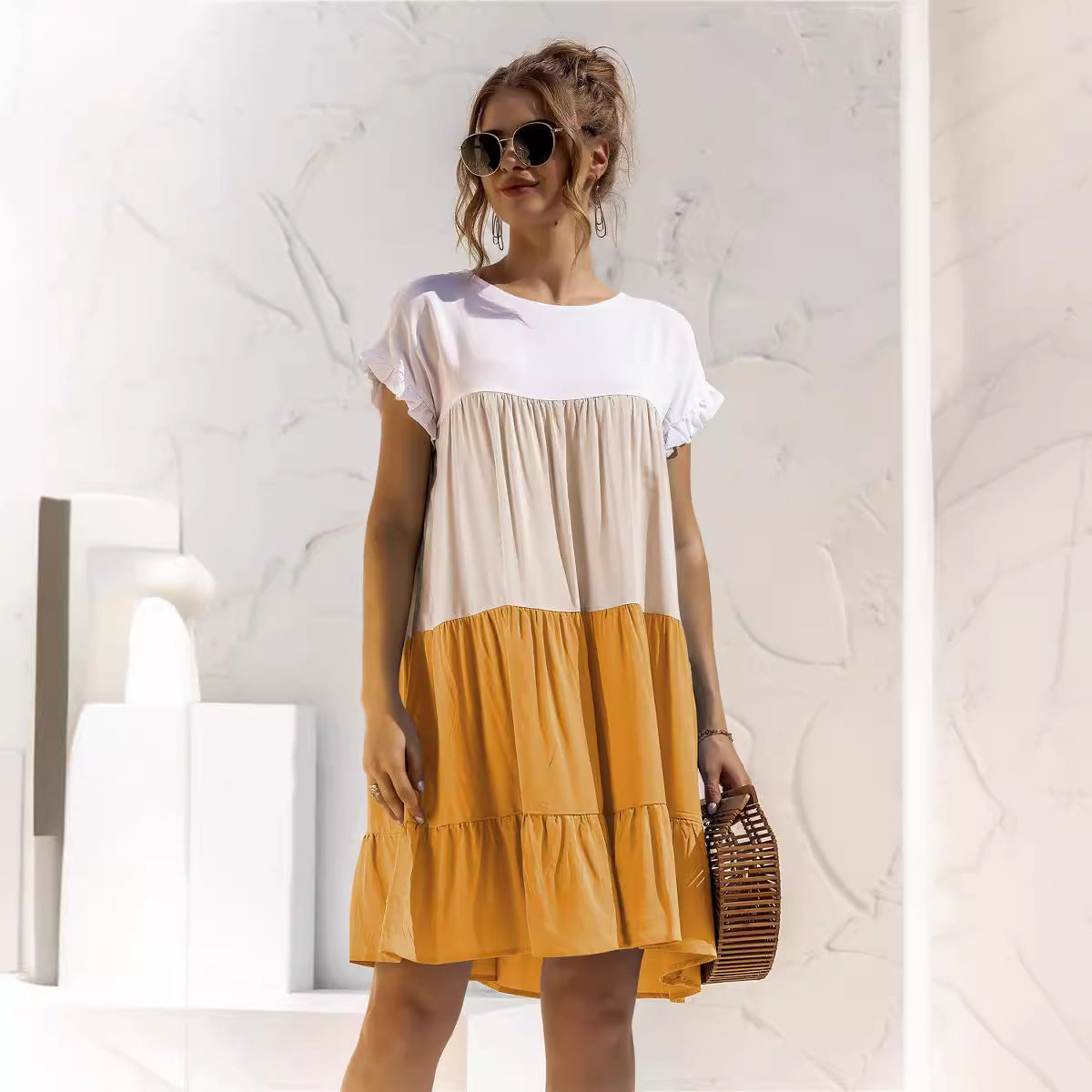 Versatile Popular Creative Loose Multicolor Dress Dresses