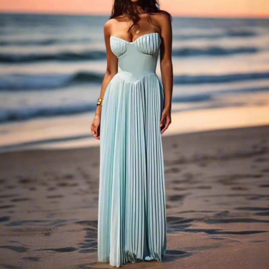 Women's Summer Graceful Tube Elegant Dress Sleeveless Dresses