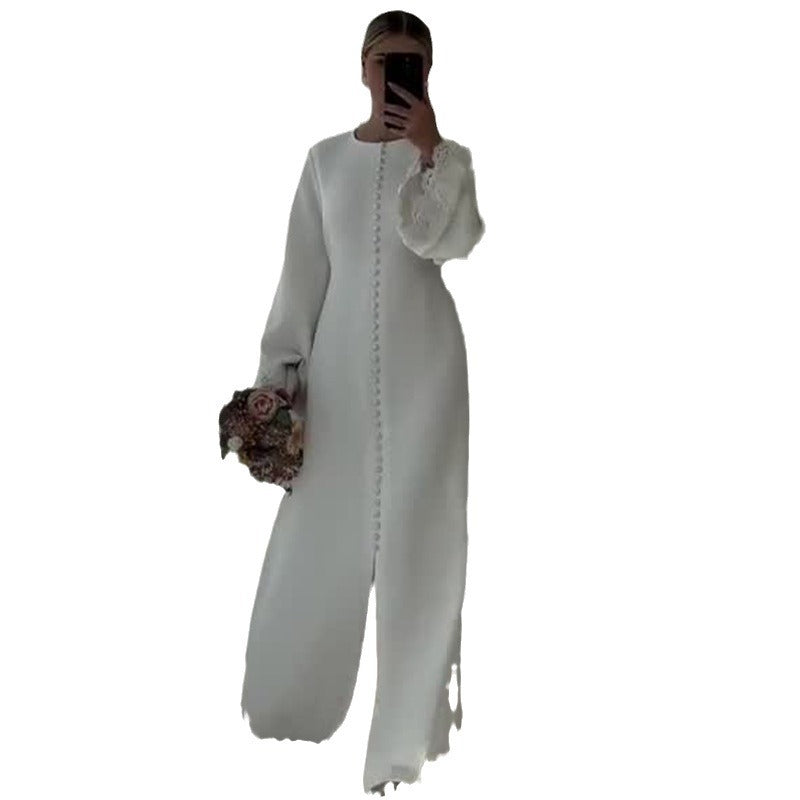 Color Round Neck Fashion Beaded Bell Dresses