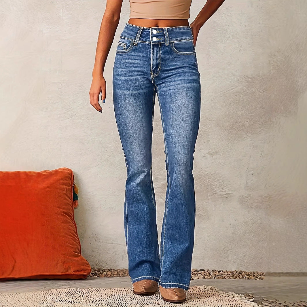 Women's Creative Spring Retro Stretch Washed Jeans