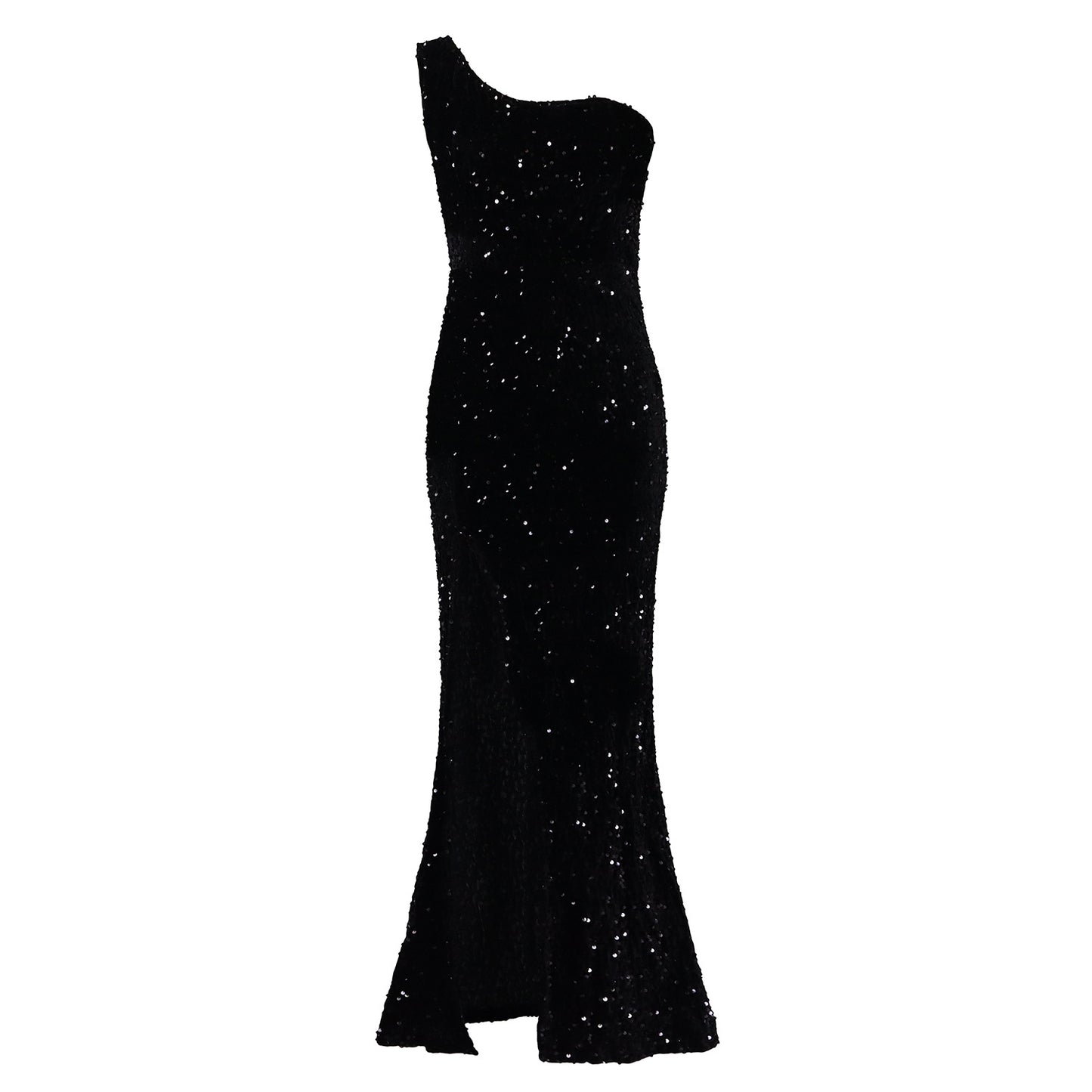 Women's Fashion Slant Shoulder Sexy Split Maxi Dresses