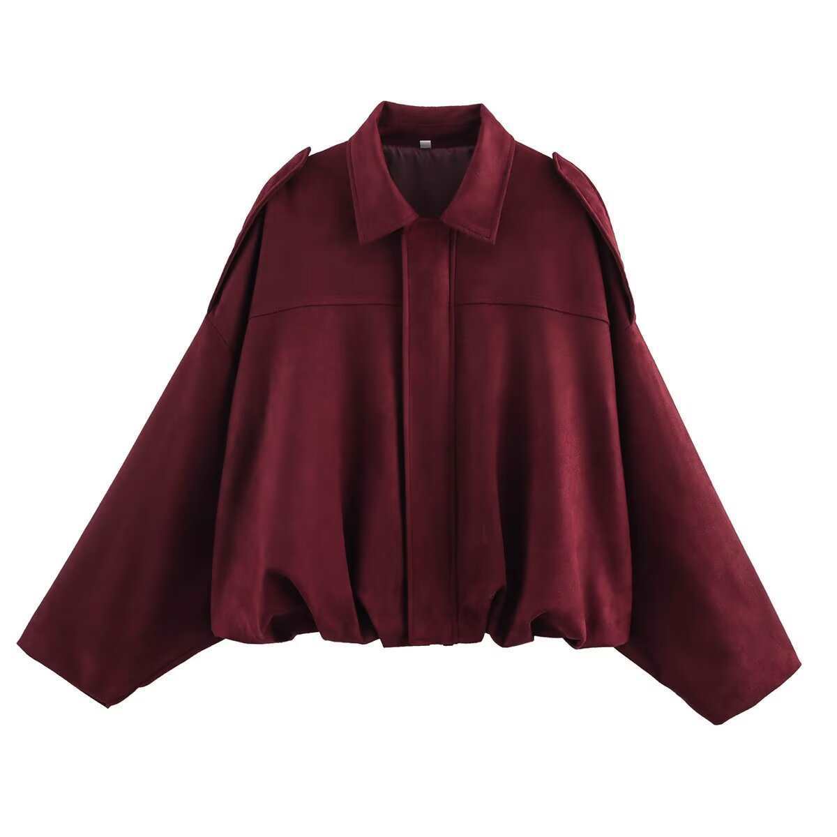Women's Bomber Simple Textured Long Sleeve Suede Jackets