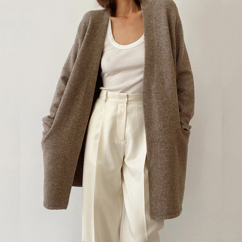Elegant Solid Color Ladies Fashionable Knitted Sweaters