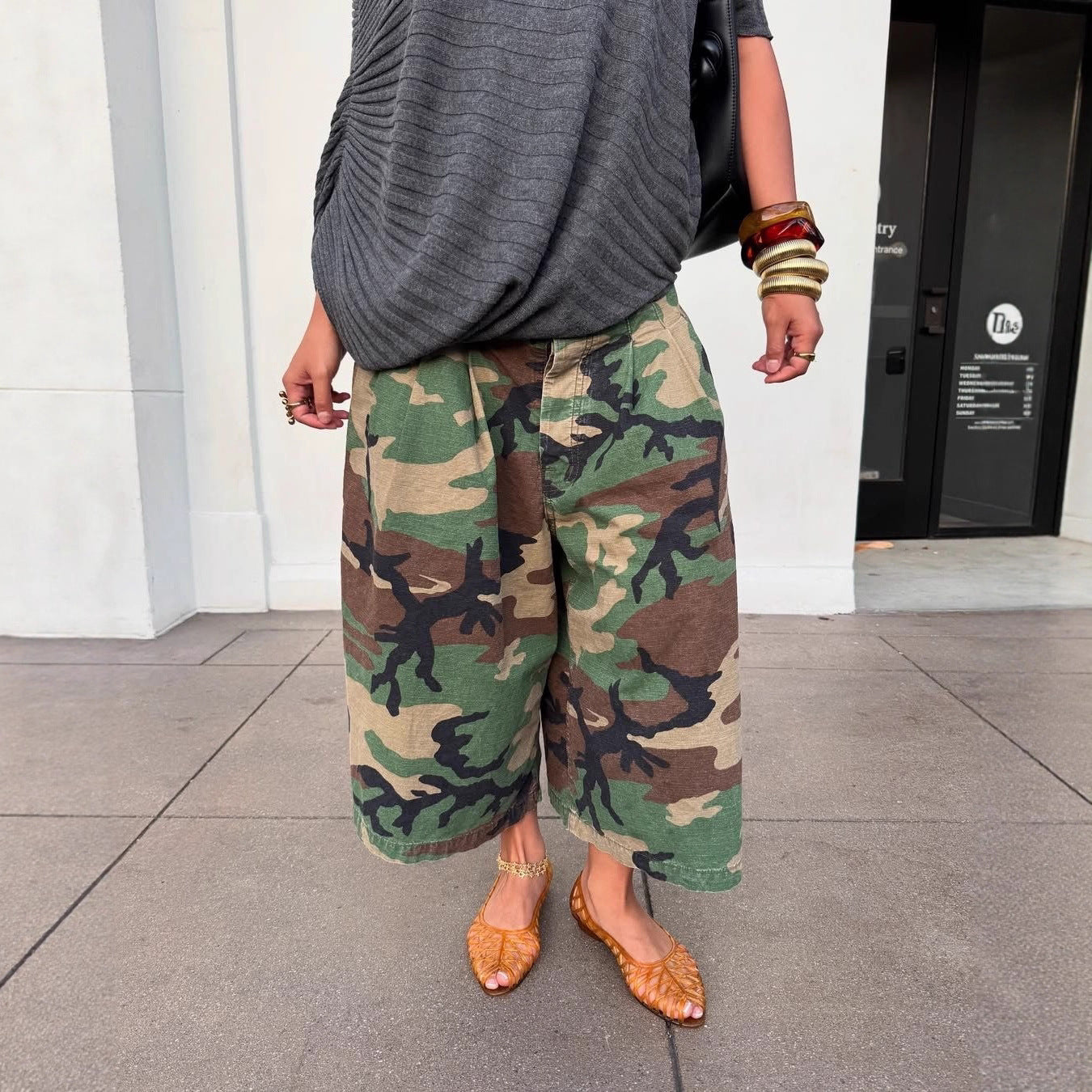 Women's Hipster Fashion Casual Camouflage Tooling Style Pants